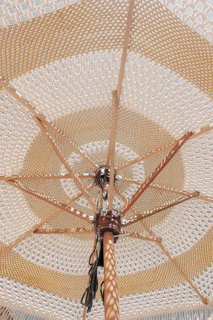 Handgeknoopte Parasol - Créme Golden Styles 250cm - Handgeknoopte parasol - Todo Bien - livinglovely.nl