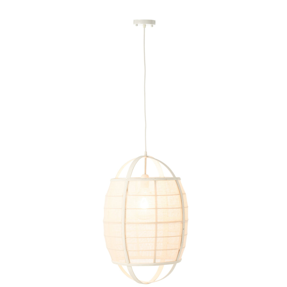 Lampa wisząca Ion Len/Bambus Biała Mała J-Line