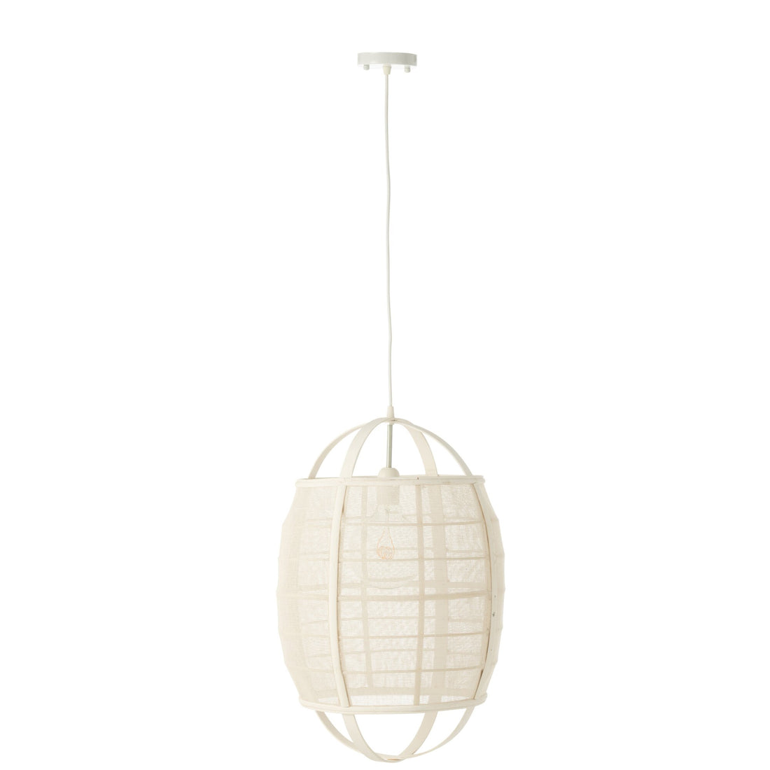 Lampa wisząca Ion Len/Bambus Biała Mała J-Line