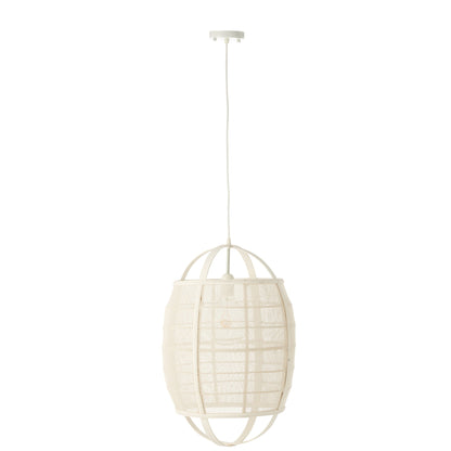 Lampa wisząca Ion Len/Bambus Biała Mała J-Line