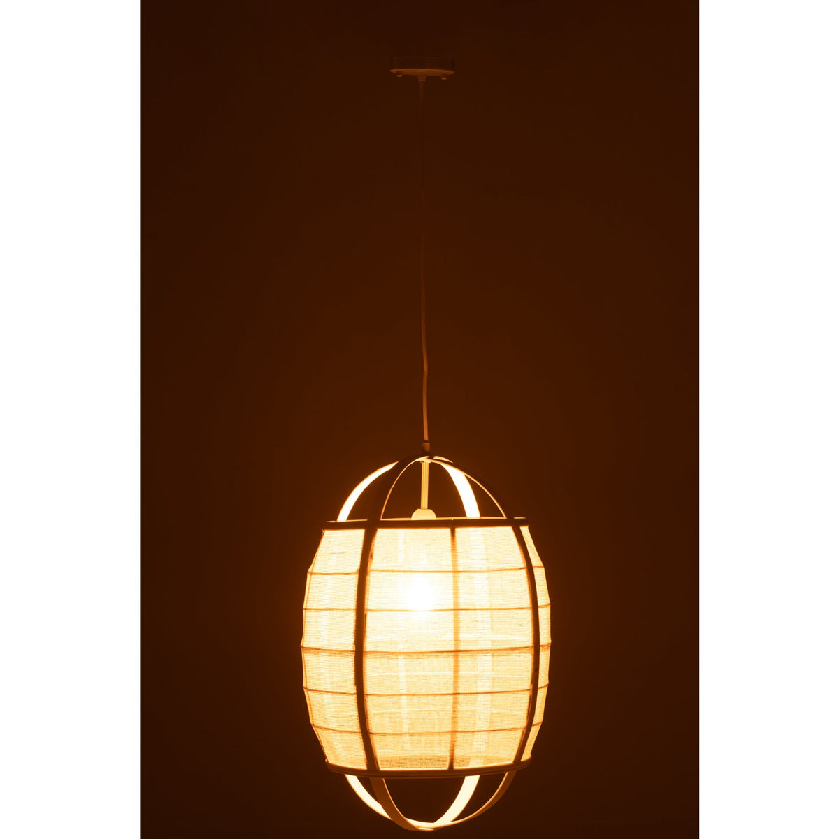 Lampa wisząca Ion Len/Bambus Biała Mała J-Line