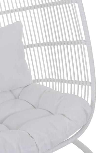 Hangstoel Ovaal Staal Wit - Hangstoel - J-Line - livinglovely.nl