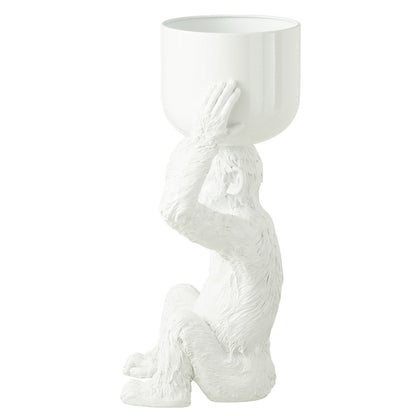 Ijsemmer Aap Polyresine Wit - Keukenaccessoire - J-Line - livinglovely.nl