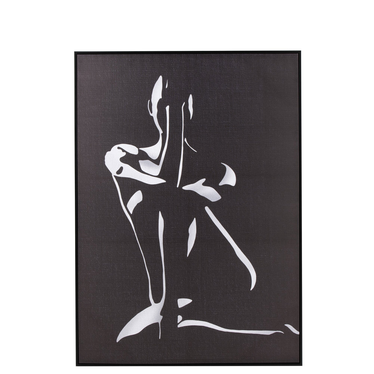 J-Line panel ścienny Frame Woman płótno drewno czarny J-Line