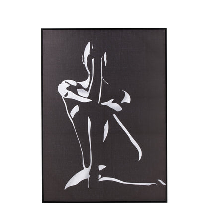 J-Line panel ścienny Frame Woman płótno drewno czarny J-Line