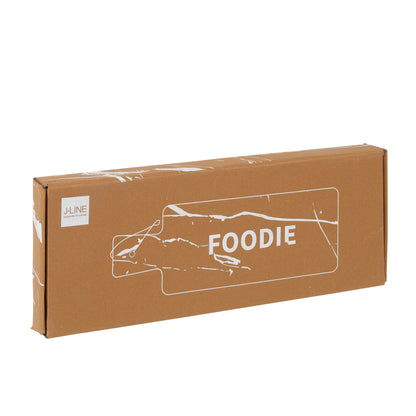 Deska serowa Foodie prostokątna marmur czarny/złoty duża J-Line