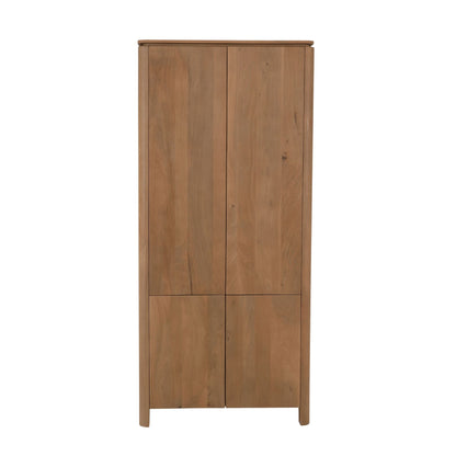 Kabinet Dallas van Starfurn in naturel mangohout, 90 cm breed en 200 cm hoog