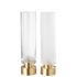Kandelaar Pia Half Goud Large Set van 2 - Kandelaar - J-Line - livinglovely.nl