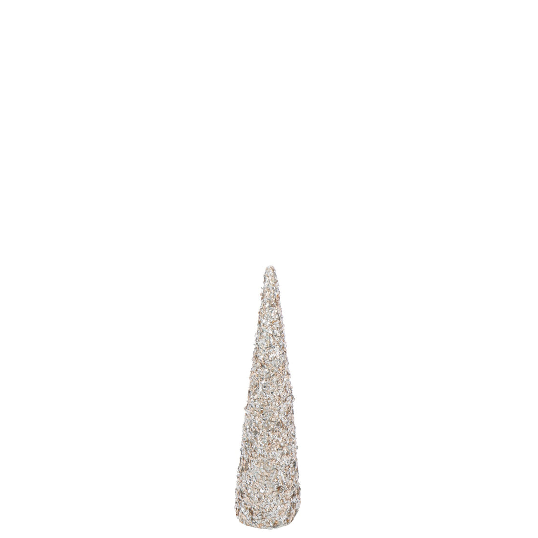 Stożek brokatowy piankowy w kolorze szampanowym, średni, H 56 cm, J-Line