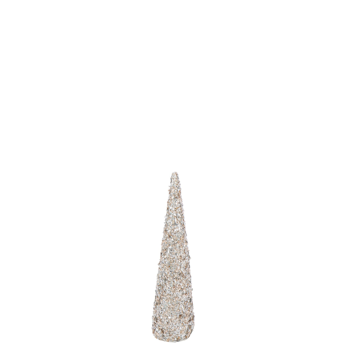 Stożek brokatowy piankowy w kolorze szampanowym, średni, H 56 cm, J-Line
