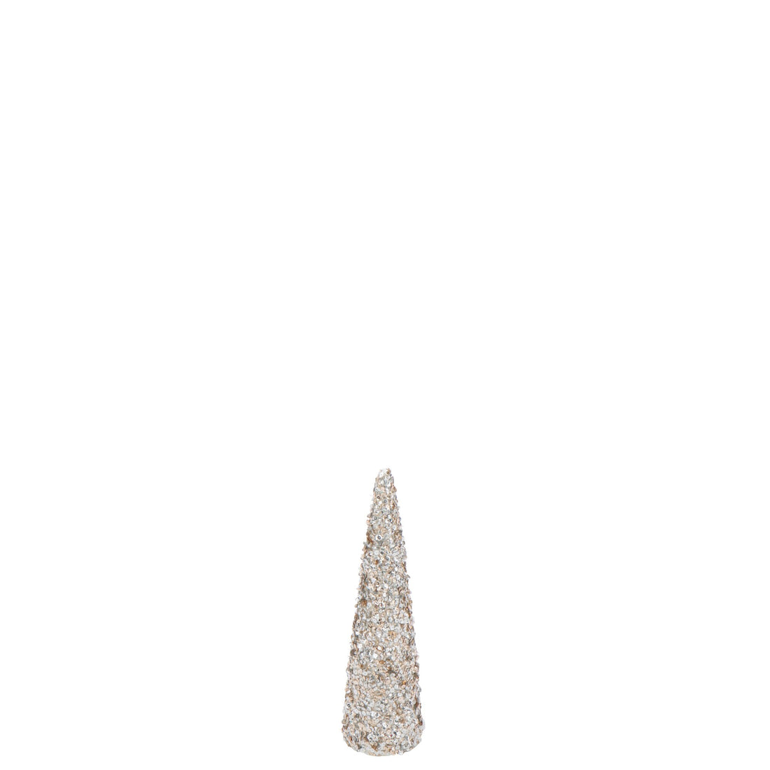 Stożek brokatowy piankowy w kolorze szampanowym, mały, H 46 cm, J-Line