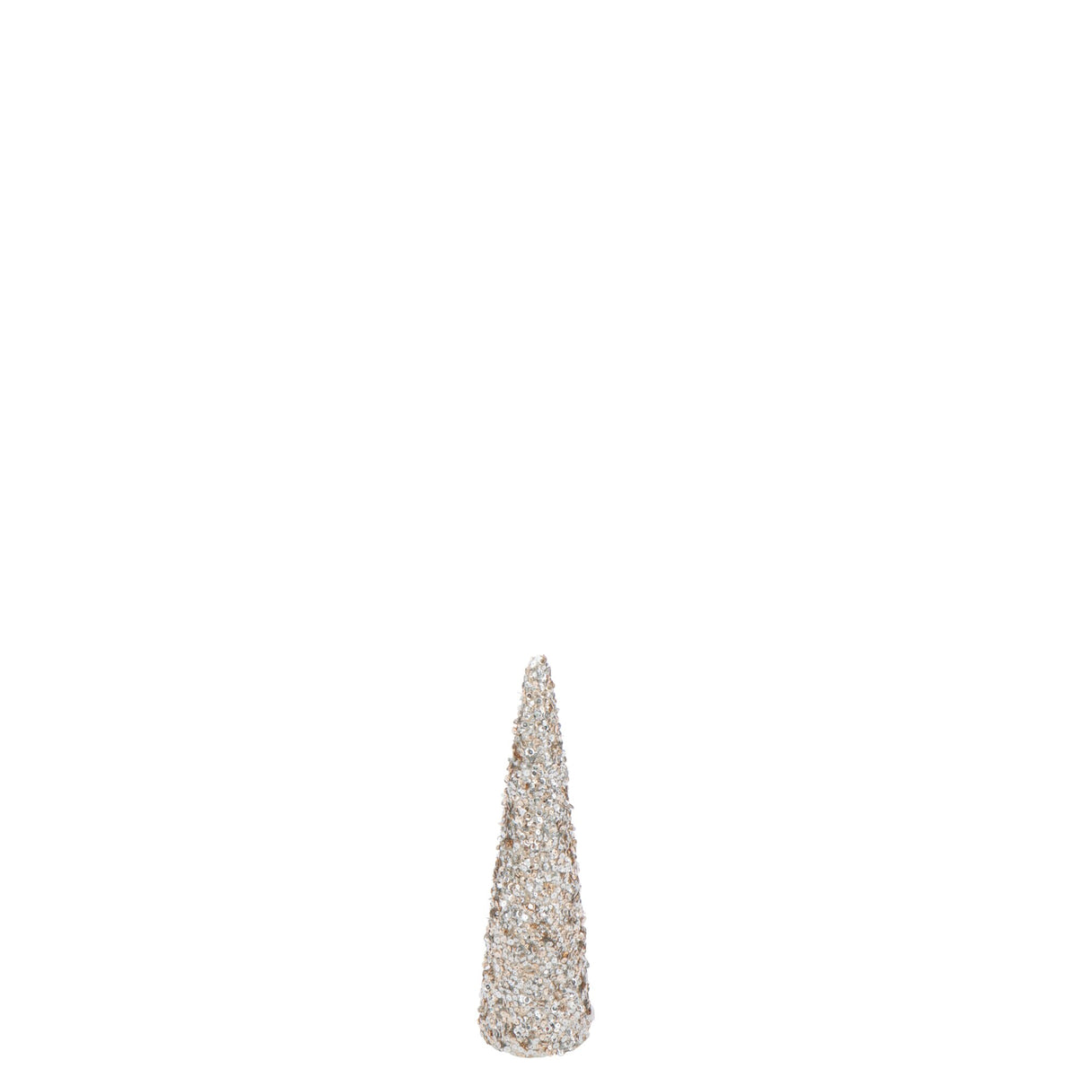 Stożek brokatowy piankowy w kolorze szampanowym, mały, H 46 cm, J-Line