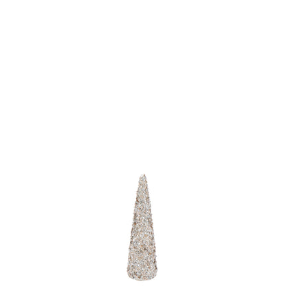 Stożek brokatowy piankowy w kolorze szampanowym, mały, H 46 cm, J-Line
