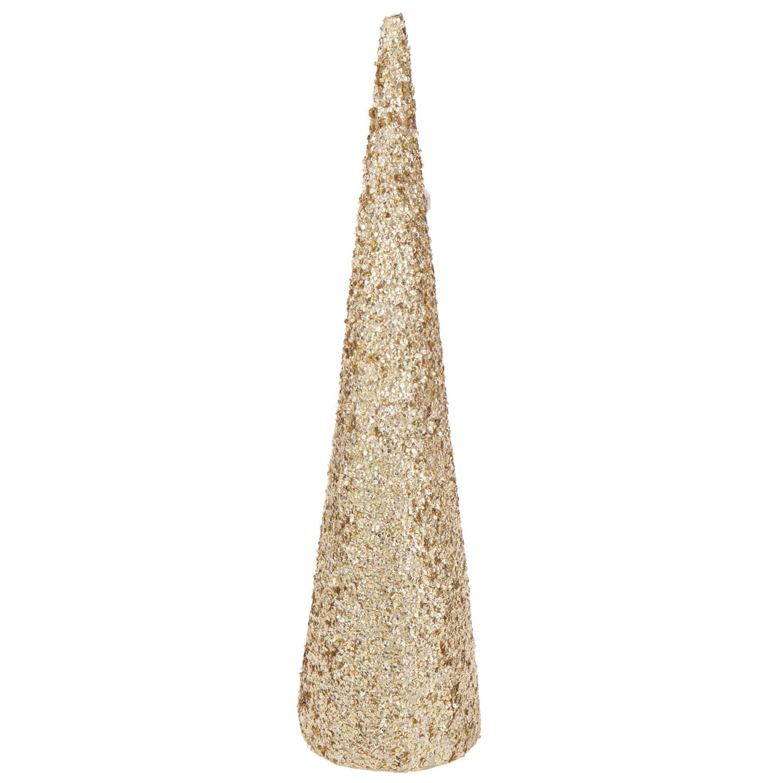 Stożek brokatowy piankowy, złoty, duży, H 120 cm, J-Line
