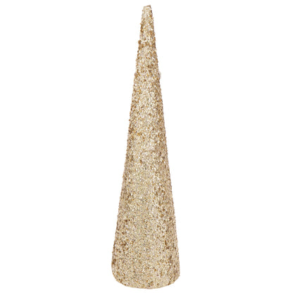 Stożek brokatowy piankowy, złoty, duży, H 120 cm, J-Line