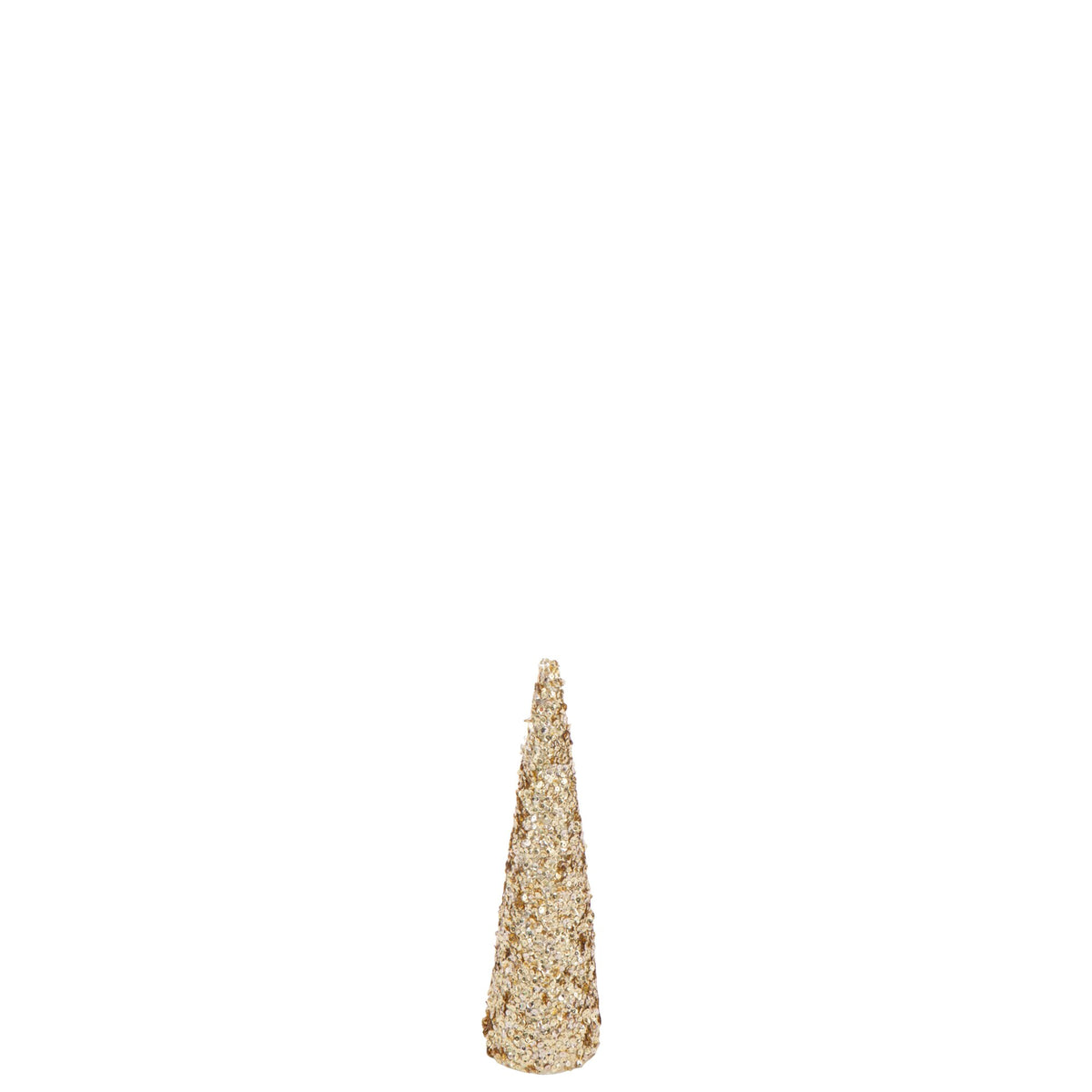 Stożek brokatowy piankowy, złoty, mały, H 46 cm, J-Line