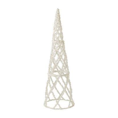 Choinka stożkowa metalowa, biała, mała, H 160 cm, J-Line