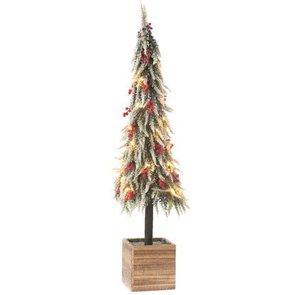 Choinka+LED Sztuczny Śnieg Zielony/Czerwony Ekstra Duża H95cm J-Line