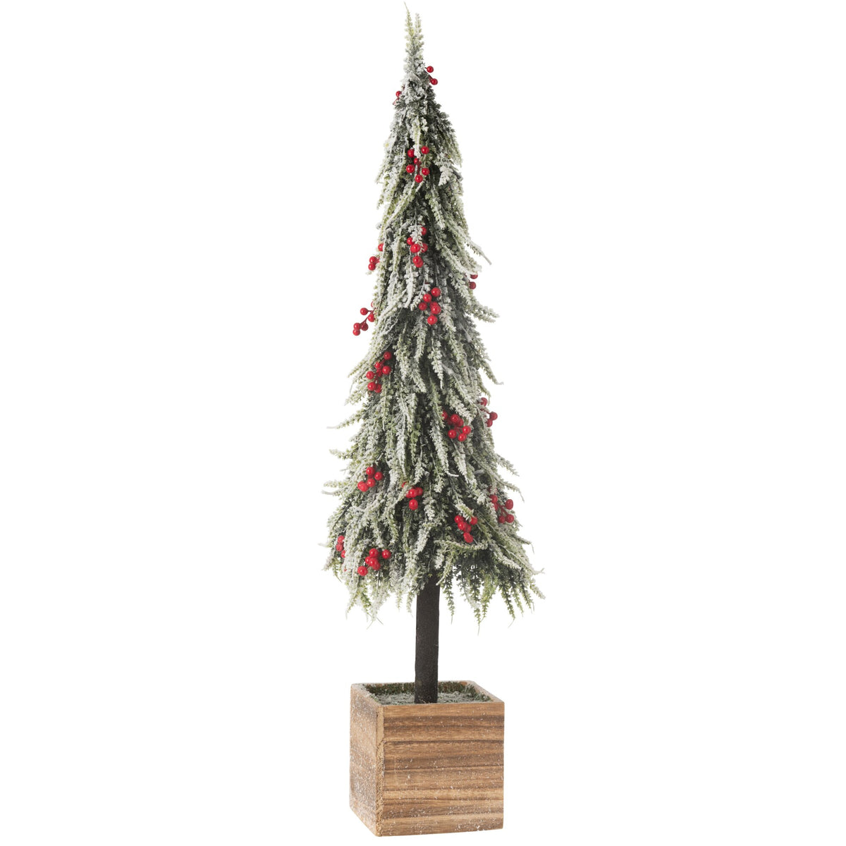 Choinka+LED Sztuczny Śnieg Zielony/Czerwony Ekstra Duża H95cm J-Line