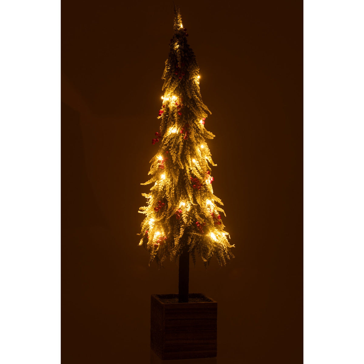 Choinka+LED Sztuczny Śnieg Zielony/Czerwony Ekstra Duża H95cm J-Line