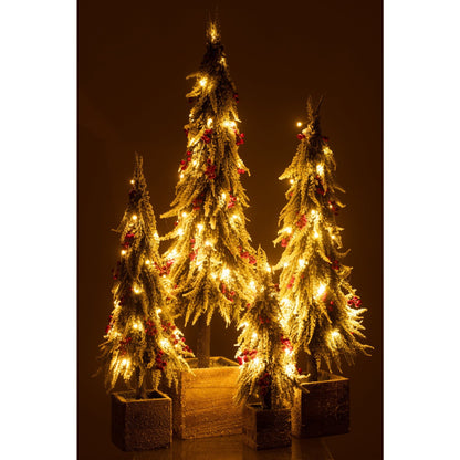 Choinka+LED Sztuczny Śnieg Zielony/Czerwony Ekstra Duża H95cm J-Line