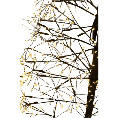 Kerstboom Led Warm Witte Lichten Ijzer Zwart Extra Large H240cm van J-Line, in een feestelijk gestylede setting
