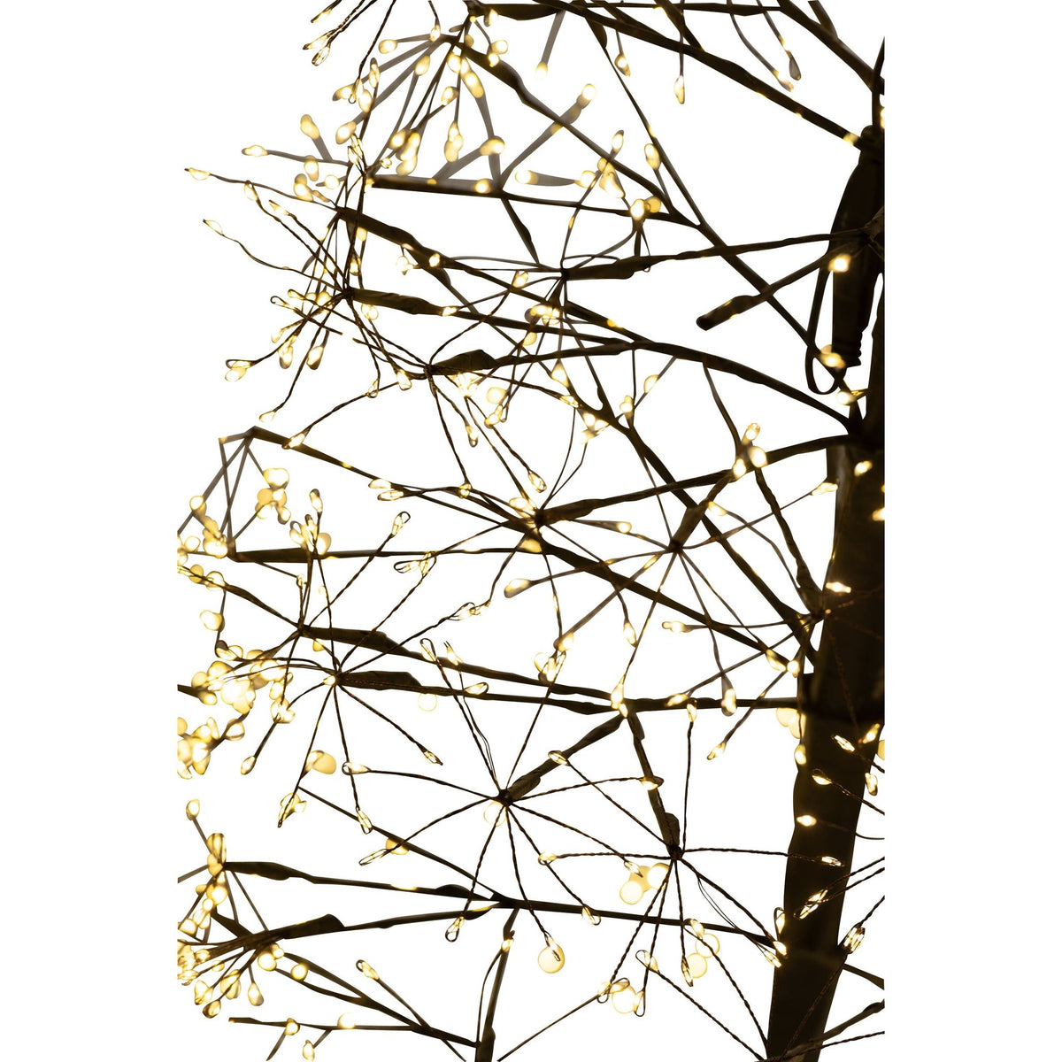 Kerstboom Led Warm Witte Lichten Ijzer Zwart Medium H120cm van J-Line, detail van de takken en afwerking