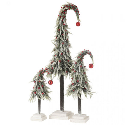 Kerstboom Muts+Led Kunststof Sneeuw Groen/Rood Medium - Kerstboom - J-Line - livinglovely.nl