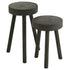 Krukjes Paulownia Hout Zwart Set van 2 - Kruk - J-Line - livinglovely.nl