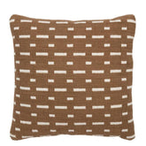 Kussen Lijnen Outdoor Polyester Bruin/Wit - Outdoor kussen - J-Line - livinglovely.nl