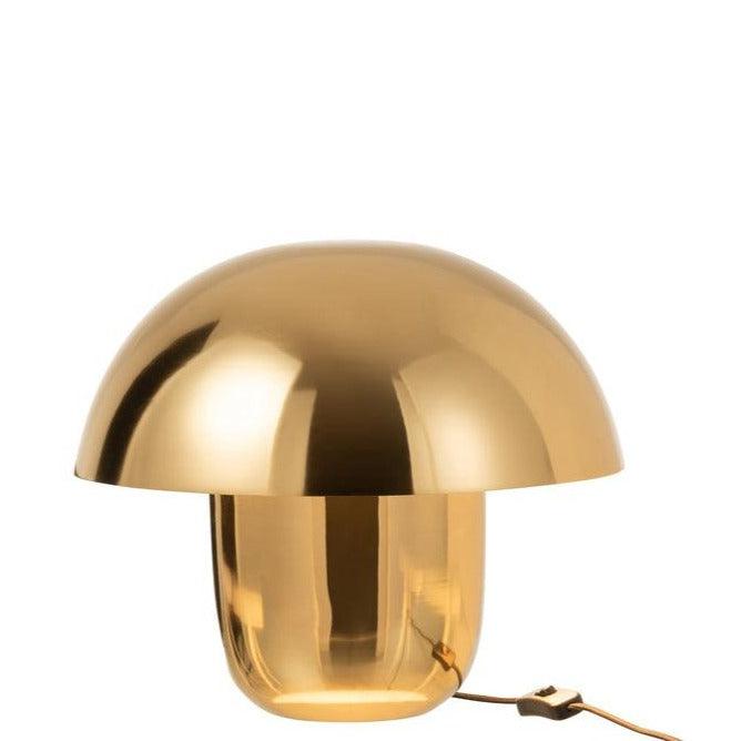 Lamp Paddenstoel Ijzer Goud Small - Tafellamp - J-Line - livinglovely.nl