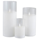 Ledlamp Blinkend Glas Transparant Large - LED Kaars - J-Line - livinglovely.nl