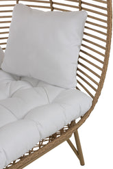 Loungestoel Ovaal Staal Naturel 115x110x148cm - Outdoor loungestoel - J-Line - livinglovely.nl