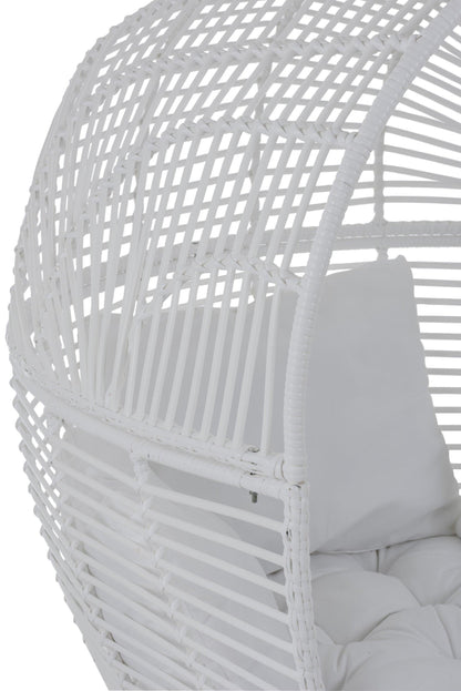 Loungestoel Ovaal Staal Wit - Outdoor loungestoel - J-Line - livinglovely.nl