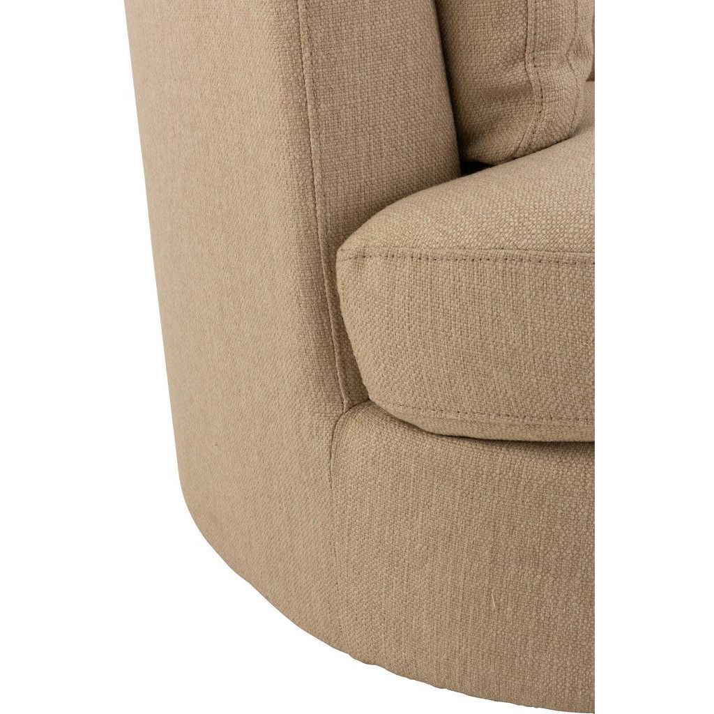 Loungestoel Swivel Hout/Textiel Beige - J-Line