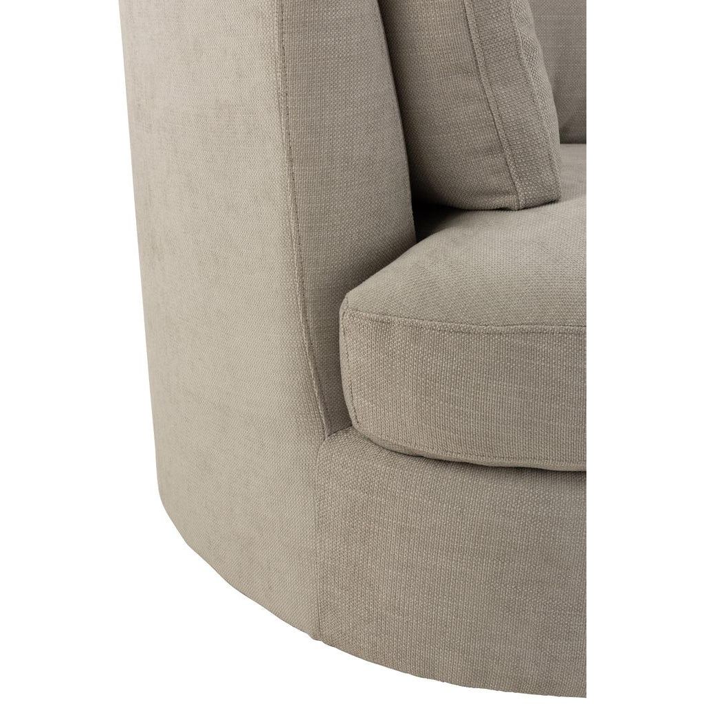 Loungestoel Swivel Hout/Textiel Grijs - J-Line
