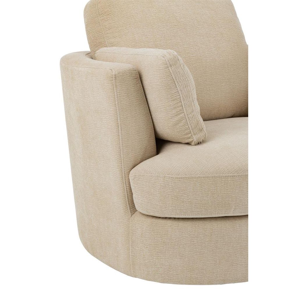 Loungestoel Swivel Populierenhout / Schuim Beige - J-Line