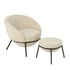 Loungstoel + krukje Napoli Beige J-Line - Loungestoel - J-Line - livinglovely.nl