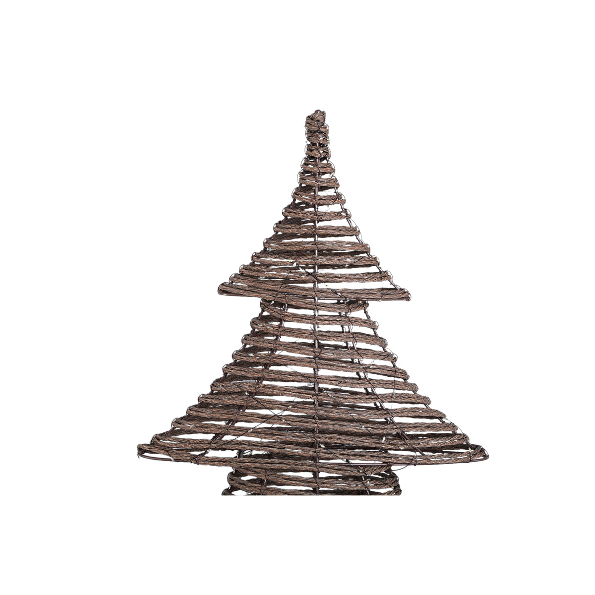 Lucis Kerstboom LED Donkerbruin XL van PTMD, LED kerstboom in rotan look schuin van opzij
