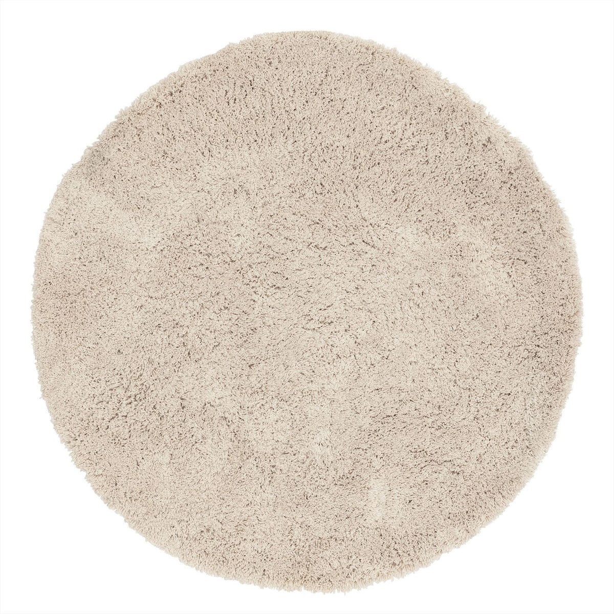 Vloerkleed Celeste Rond van MUST Living in beige, groot hoogpolig kleed van 250 centimeter doorsnede