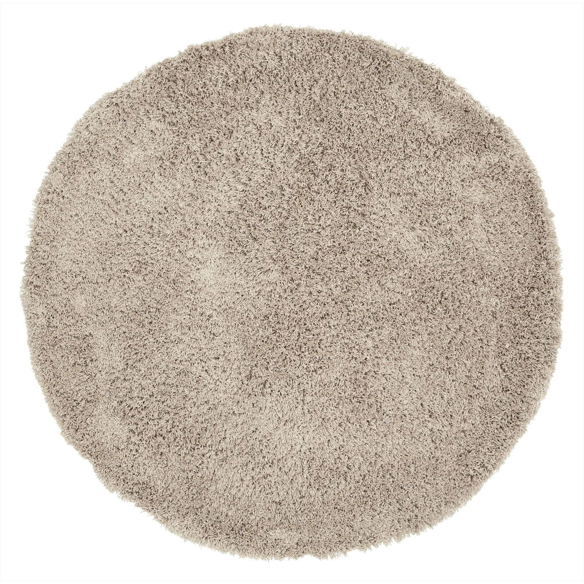 Vloerkleed Celeste Rond van MUST Living in taupe, hoogpolig kleed van 250 centimeter doorsnede