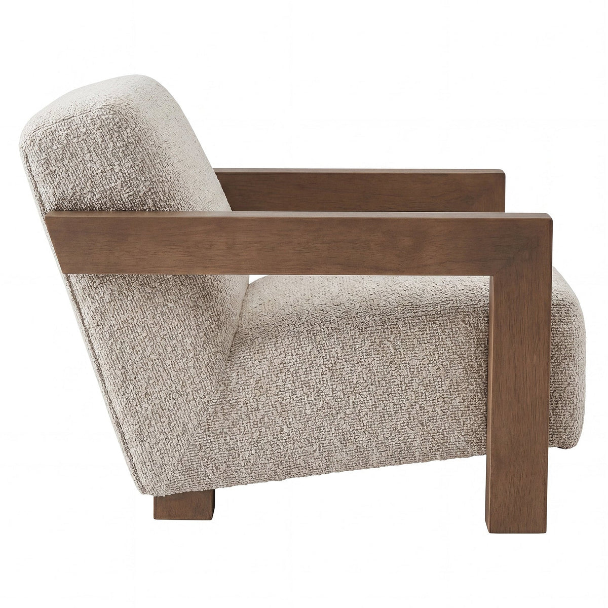 Nelo Fauteuil Linnenlook Crème Rubberhout van PTMD, ruime zitting met S-veren en armleuningen