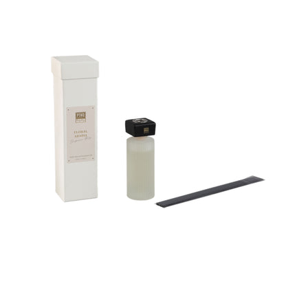New Elements Geurstokjes Floral Arabia 130ml van PTMD, flacon met verpakking en losse geurstokjes