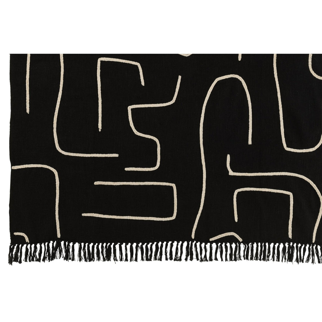 Koc Bawełniany w Paski/Łuki Czarno-Biały 130x180cm