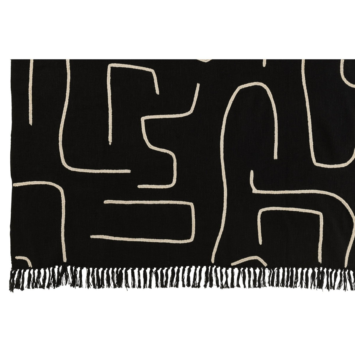 Koc Bawełniany w Paski/Łuki Czarno-Biały 130x180cm