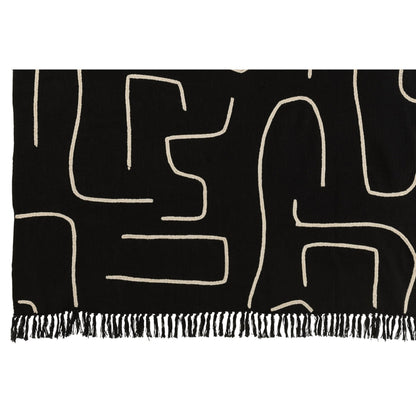Koc Bawełniany w Paski/Łuki Czarno-Biały 130x180cm