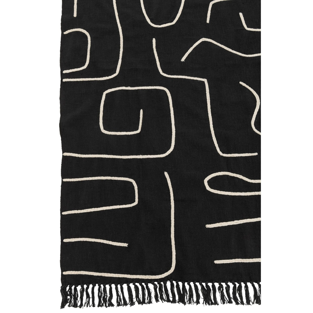 Koc Bawełniany w Paski/Łuki Czarno-Biały 130x180cm