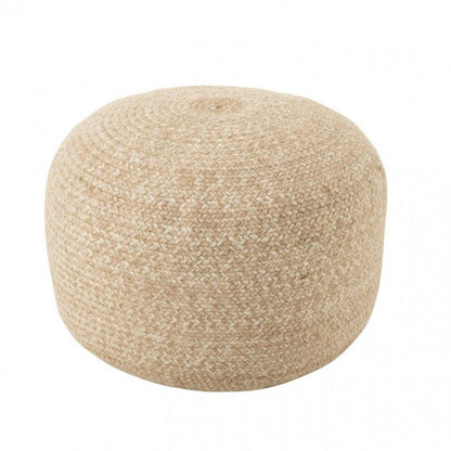Poef Miami Outdoor Naturel/Wit - J-Line - Poef - J-Line - livinglovely.nl
