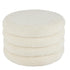 Poef Rond Teddy Polyester Wit - Poef - J-Line - livinglovely.nl