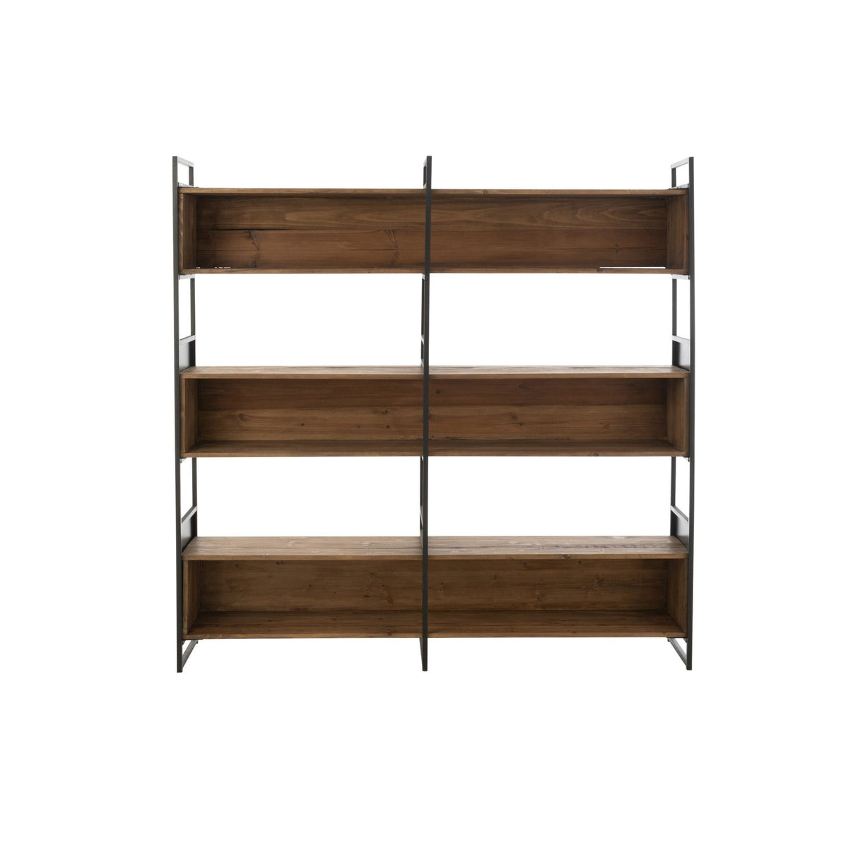 Stojak Rustykalny Drewno Recyklingowane Czarny/Naturalny Large J-Line
